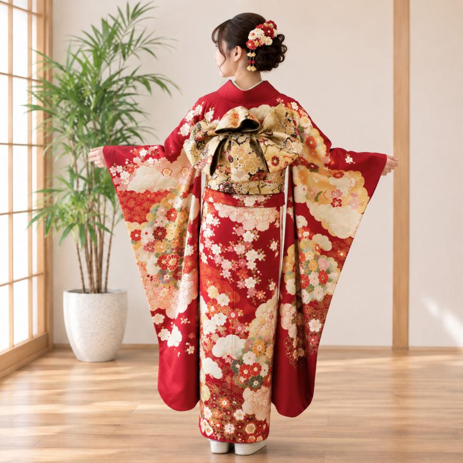 振袖 レンタル 成人式 1月 赤 身長159〜162cm 二十歳の集い 晴れ着