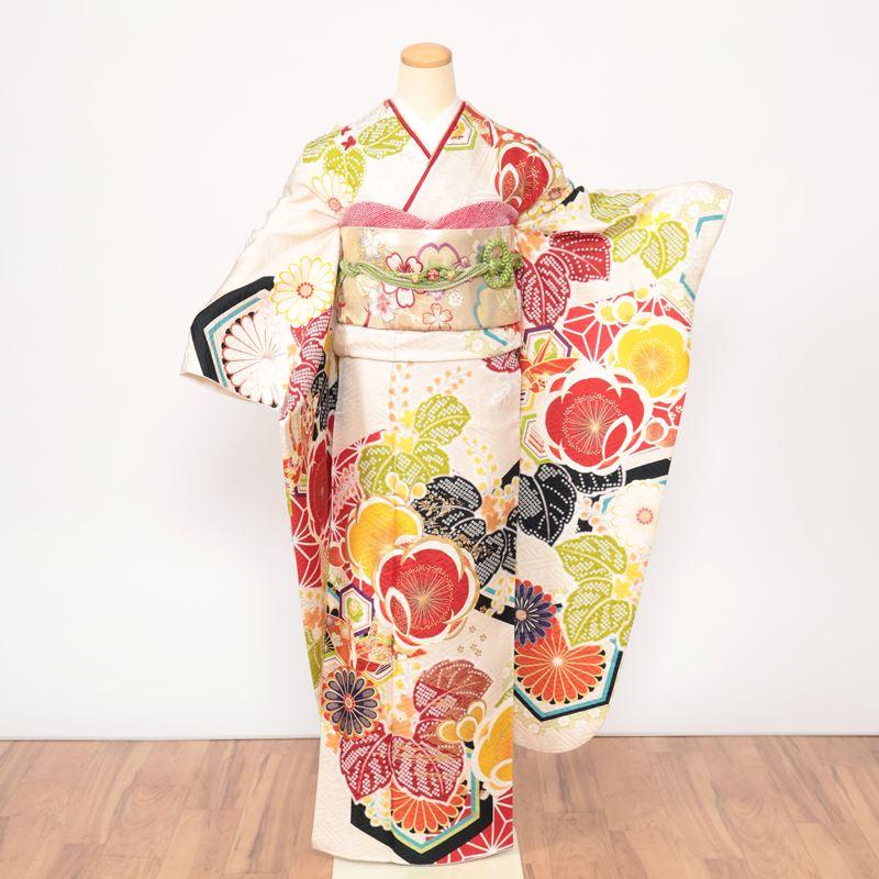 振袖成人式フルセットアイボリー白