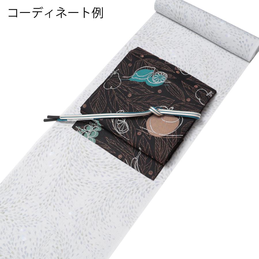 ＼お仕立て付き／ 東レシルック 着物 反物 小紋 絽 夏 単衣 グレー 花吹雪 夏着物 絽縮緬 シルック 洗える着物 茶道 茶席 お茶 お稽古 シンプル モダン 誂えの画像