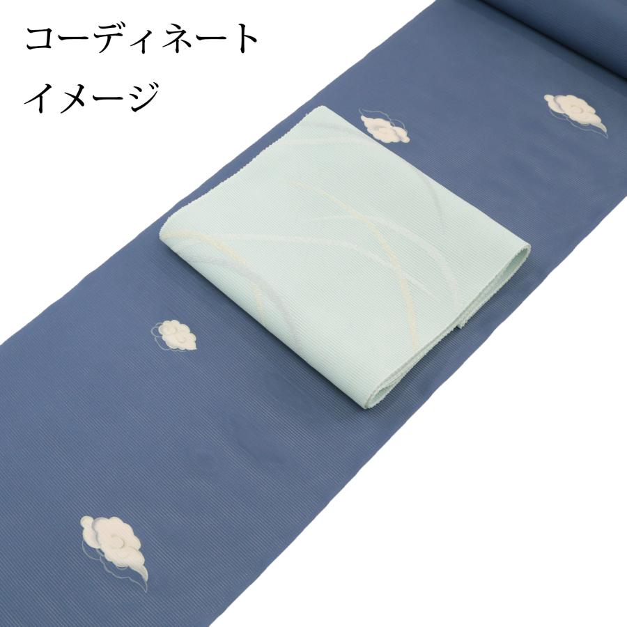 ＼お仕立て付き／ 東レシルック 小紋 絽 駒絽 夏 単衣 盛夏 着物 羽織 道中着 反物 6月から9月まで シルックきもの 洗える着物 瑠璃色 群青 雲 飛び小紋の画像