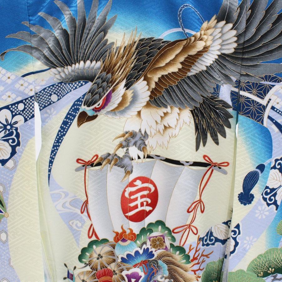 お宮参り レンタル 赤ちゃん 産着 衣装 着物 初着 男の子 祝い着 青 鷹 宝船 古典 個性的 かっこいい 勇ましい Ugr003 きもの 京香 通販 Yahoo ショッピング