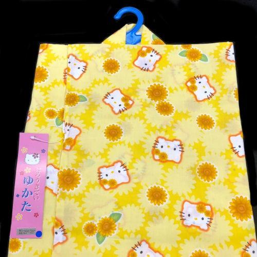 ゆかた こども サンリオ ハローキティ 浴衣 女の子 黄色 ひまわり