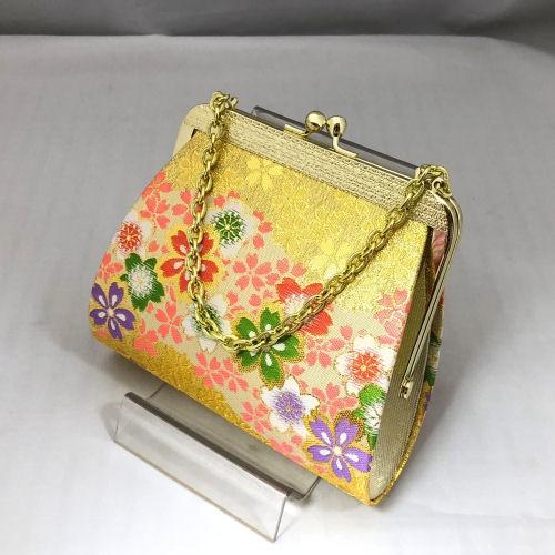 草履バッグセット 七五三 女児 ゴールド 7歳用 20cm 金襴生地 桜