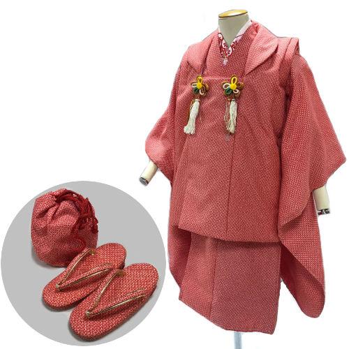 三歳★お花と鹿の子柄★被布着＆着物セット★七五三 三歳☆お花と鹿の子柄☆被布着＆着物セット☆七五三