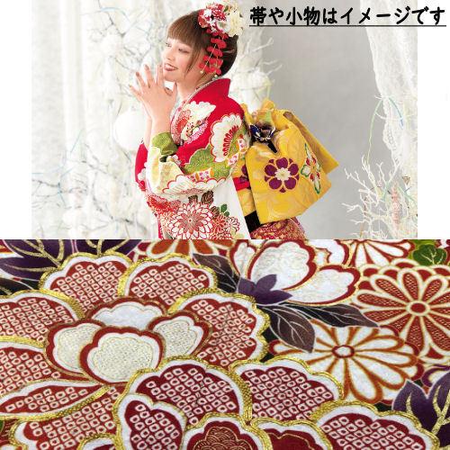 美品 しつけ糸付 未使用 古典 赤地 牡丹 逸品 金彩 フルセット 美品 しつけ糸付 未使用 古典 赤地 牡丹 逸品 金彩 フルセット
