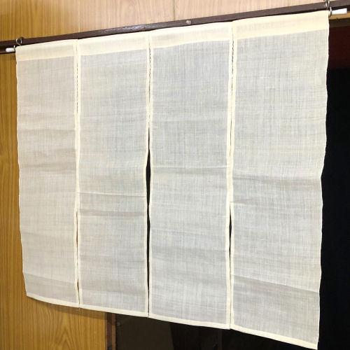 のれん 四連のれん 生成り色 本麻 無地 手織り 92cm幅 4連 四つ割 80cm丈 インテリア 麻暖簾 暖簾 本麻のれん 麻100％ 麻 ...
