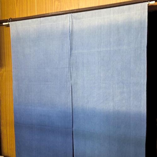 手染め 蚊帳 のれん 本麻 無地染め ネイビーブルー 150×85cm 日本製 手染め 蚊帳 のれん 本麻 無地染め ネイビーブルー 150×85cm 日本製