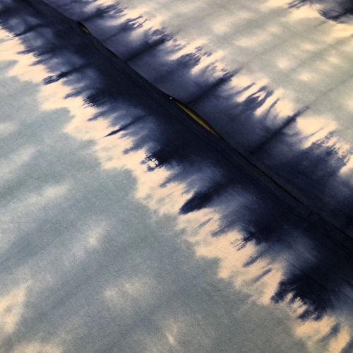 麻暖簾 のれん 手績み手織り 藍染 絞り染め 手織り藍染めのれん