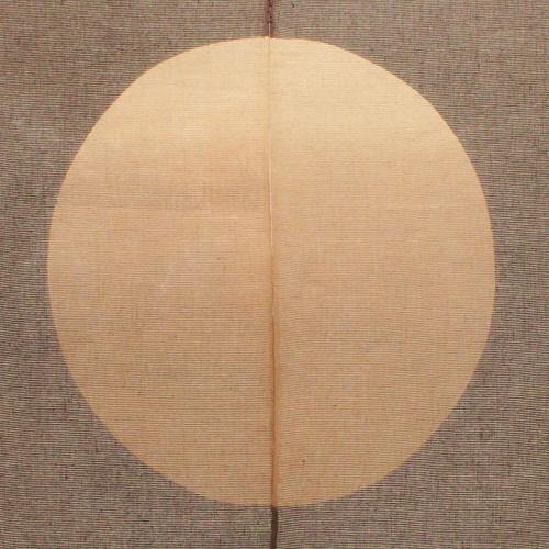 麻のれん 「満月」 手描きのれん 新古典のれん のれん 本麻 万葉舎