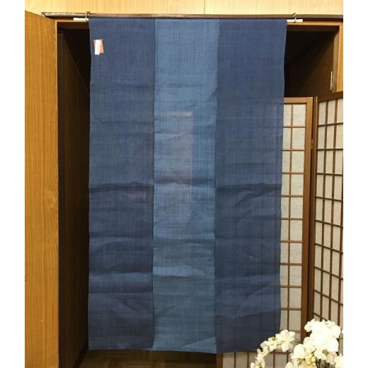三連手染め本麻のれん 無地染め 三連のれん ロング 暖簾 のれん