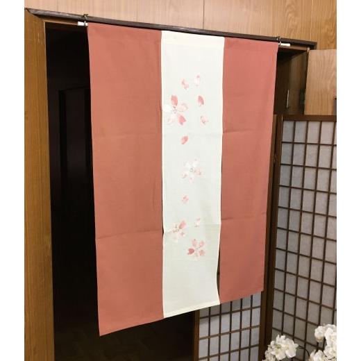 三連のれん のれん おしゃれ 桜 刺し子 アップリケ 和風 濃ピンク クリーム インテリア 暖簾 綿 1cm N 243 和雑貨の店京美2号店 通販 Yahoo ショッピング