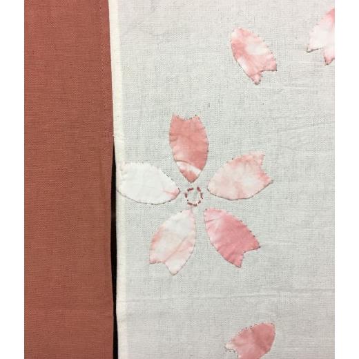 三連のれん のれん おしゃれ 桜 刺し子 アップリケ 和風 濃ピンク クリーム インテリア 暖簾 綿 1cm N 243 和雑貨の店京美2号店 通販 Yahoo ショッピング