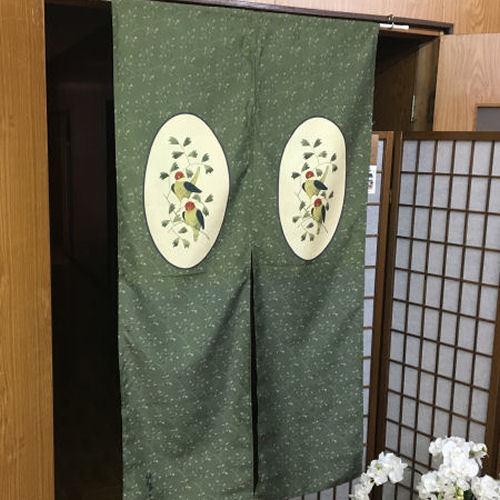 創作のれん 竹久夢二 「小鳥」 ロング丈 日本製 暖簾 のれん 和風
