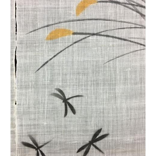 新品　未使用品　麻のれん　風神　手描き　麻　暖簾　送料無料 manyousya-c-510.jpg