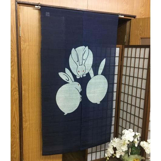 本麻のれん のれん(暖簾)】本麻のれん 天の川（青）きびら麻青 約巾88cmx