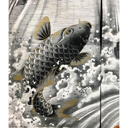 浮世絵のれん 「鯉の滝登り」 ロング丈 和風 日本製 のれん 浮世絵のれん 「鯉の滝登り」 ロング丈 和風 日本製 のれん