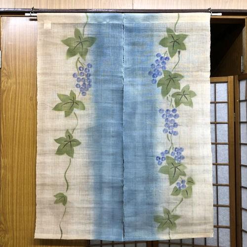 のれんぶどう葡萄麻 のれん 暖簾 目隠し 間仕切り タペストリー