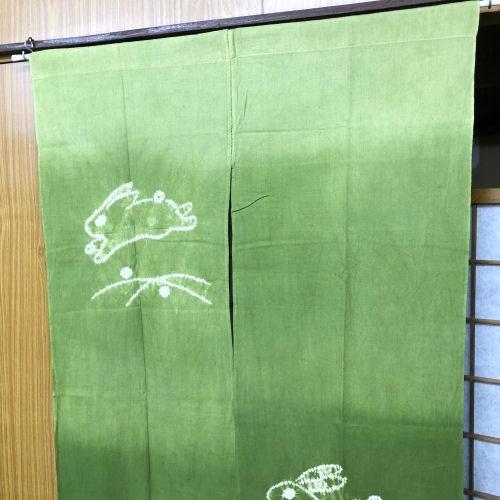 手づくり 草木染めのれん さしこ 新品未使用 手づくり 草木染めのれん