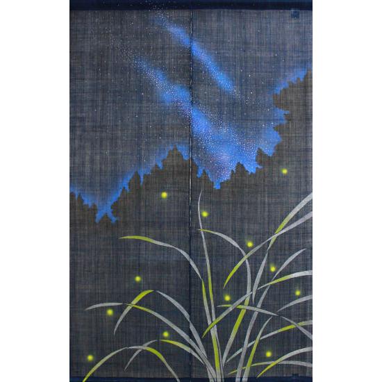 麻のれん 「天の川」 四季彩のれん のれん 手描き 本麻 万葉舎 ロング
