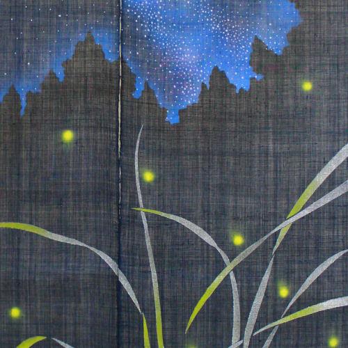 麻のれん 「天の川」 四季彩のれん のれん 手描き 本麻 万葉舎 ロング