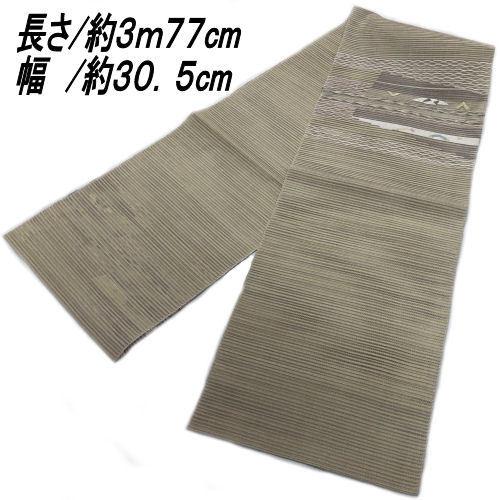 夏帯　八寸名古屋帯　絽綴れ調　生成ベージュ　涼やかお太鼓柄 夏八寸帯 名古屋帯 仕立て上がり品 正絹 絽綴れ 八寸名古屋帯