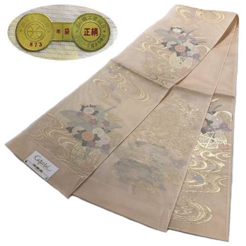 公式】袋帯 絽 夏帯 紗袋帯 六通 新品 絽袋帯 夏物 薄ピンク 古典柄
