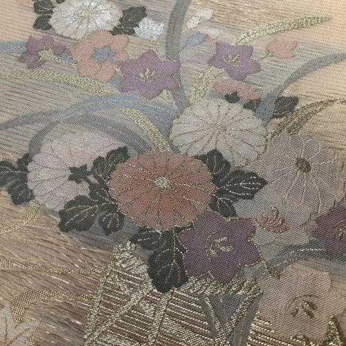 公式】袋帯 絽 夏帯 紗袋帯 六通 新品 絽袋帯 夏物 薄ピンク 古典柄