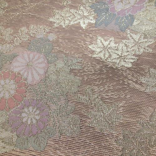 袋帯 絽 夏帯 西陣織 未仕立て品 四季花柄 正絹 薄ピンク 新品 絽袋帯 