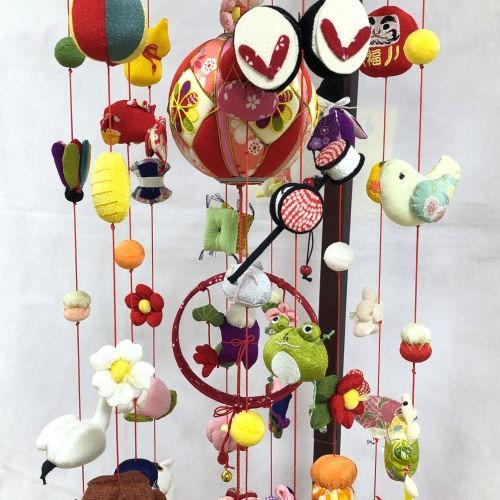 つるし飾り ちりめん細工 吊るし飾り 12本吊り 2段 つるし雛 お雛様