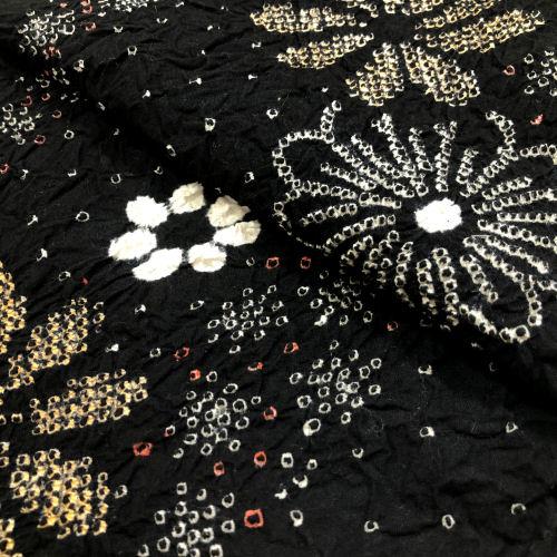 有松絞り 絞り浴衣 黒地 反物販売 浴衣 手絞り 伝統工芸 しぼり 夏着物