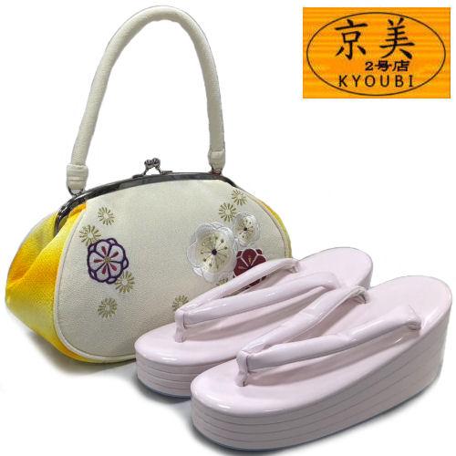 草履バッグ　がま口ちりめん　白 草履バッグ がま口ちりめん 白 kimonoyawakura_kimonoyamayu-