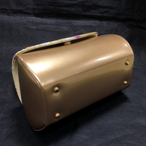 ゴールドなセット売り　和バッグ草履　バッグは西陣帯地 草履バッグセット 西陣織正絹 かぶせタイプ 振袖 帯地 ゴールド