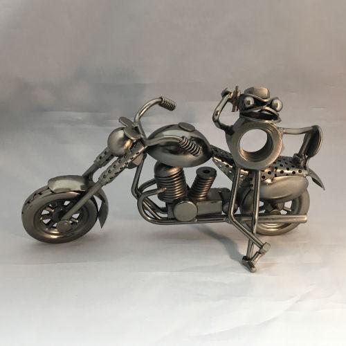 メタルクラフト　バイク　かえる　ジャンクアート　金属アート　鉄　bike　カエル　ボルト　ナット　インテリア雑貨　置物　おみやげ　ギフト　プレゼント｜kyoubi-2｜03