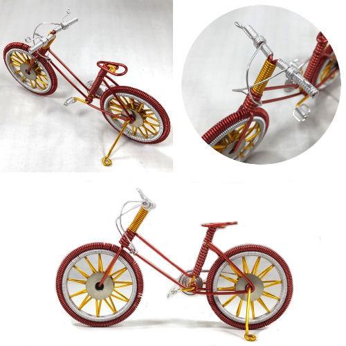 針金アート　自転車オブジェ　 ☆ワイヤークラフト 自転車 赤＆青 2台セット ハンドメイド ワイヤー