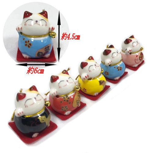 陶器招き猫5個セット まねきねこ 陶器 招き猫 置物 インテリア 猫