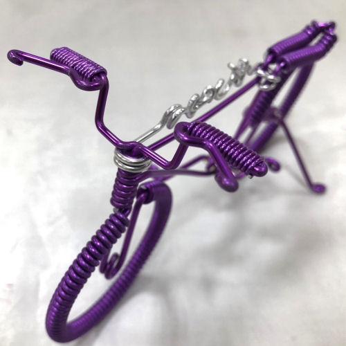 針金アート 自転車 ワイヤーアート ロードバイク ミニチュア 金糸