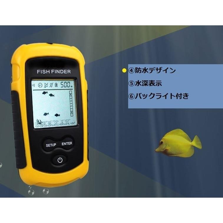 最新型音波魚群探知機 水深まで探知可能 バックライト付き 高感度