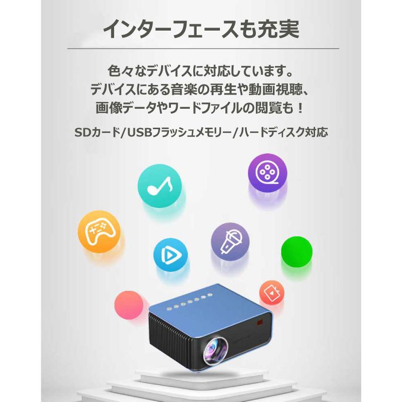 youtube 内蔵 プロジェクター モバイルプロジェクター T40 スマホ wifi コンパクト 小型 ミラーリング ミニ 家庭用 動画 アニメ  景品 ホームシアター 天井投影｜kyougenn｜08