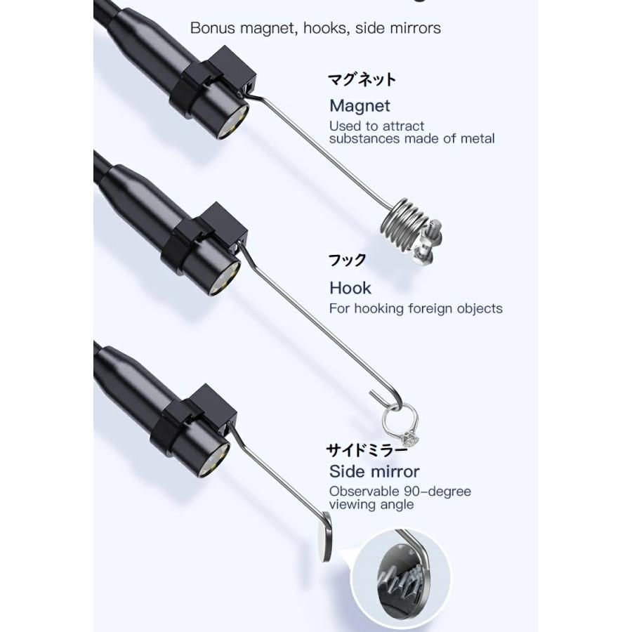 超小型カメラ付き2 先端長さ2.7cm マイクロスコープ ファイバースコープ 車修理 配管 工業内視鏡 エアコン スネークカメラ ファイバースコープカメラ 工事カメラ｜kyougenn｜07