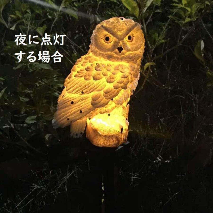 ソーラーライト センサライト フクロウ 屋外 ガーデンライト 間接照明