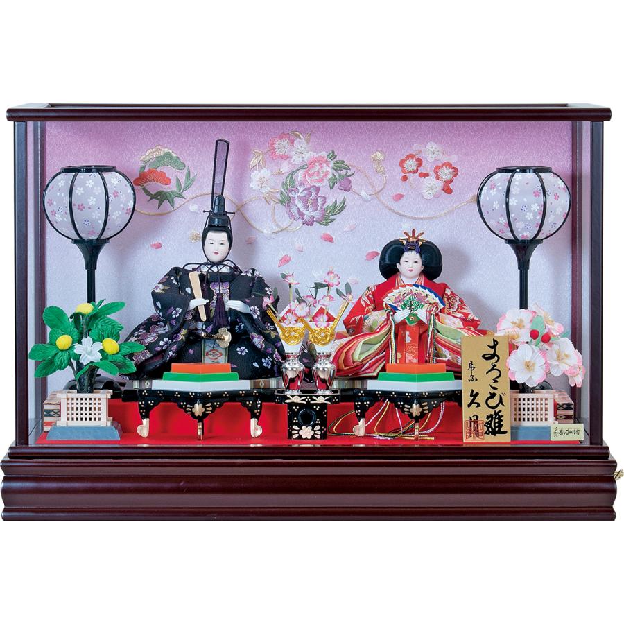 雛人形 久月 ケース飾り ひな人形 親王飾り 芥子親王 ガラス