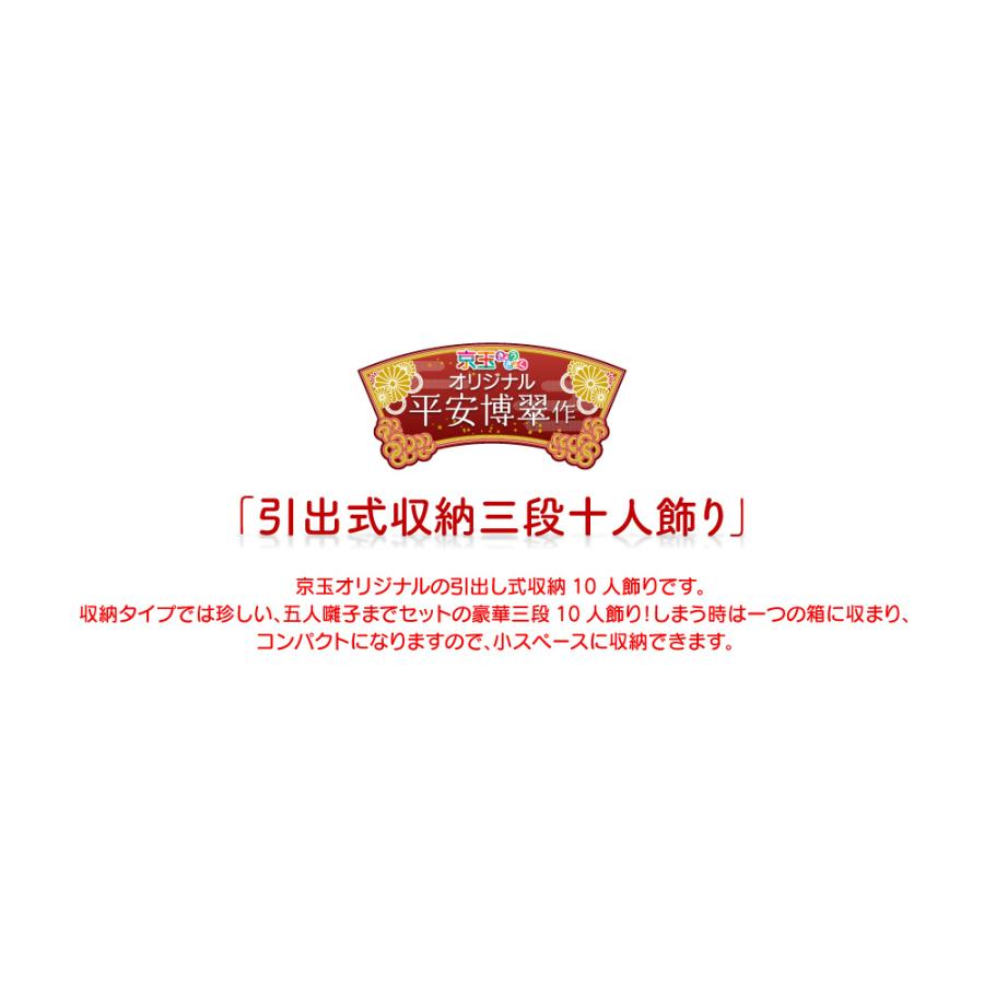雛人形 ひな人形 収納飾り 10人飾り「時代絵巻」 間口76cm コンパクト