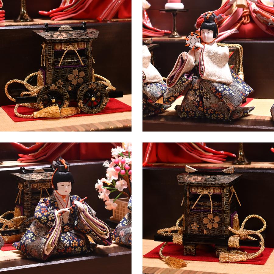 雛人形 ひな人形 収納飾り 10人飾り「時代絵巻」 間口76cm コンパクト