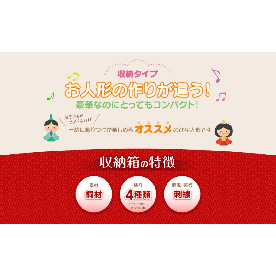雛人形 ひな人形 コンパクト 収納飾り【選べる4種類】「桜収納」間口