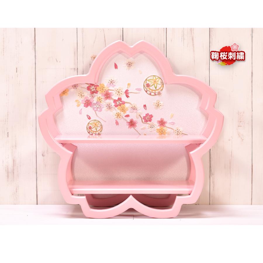 雛人形 ひな人形 木目込人形「たまひな」5人飾り 桜型 コンパクト 間口