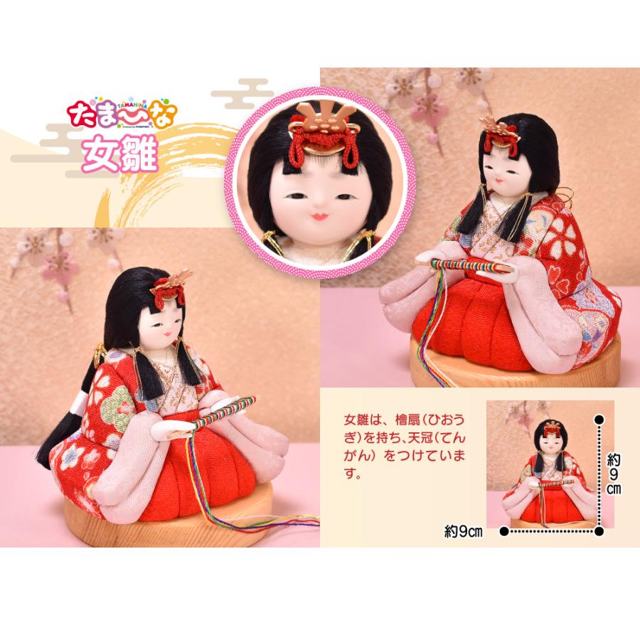 雛人形 ひな人形 木目込人形「たまひな」5人飾り 丸型
