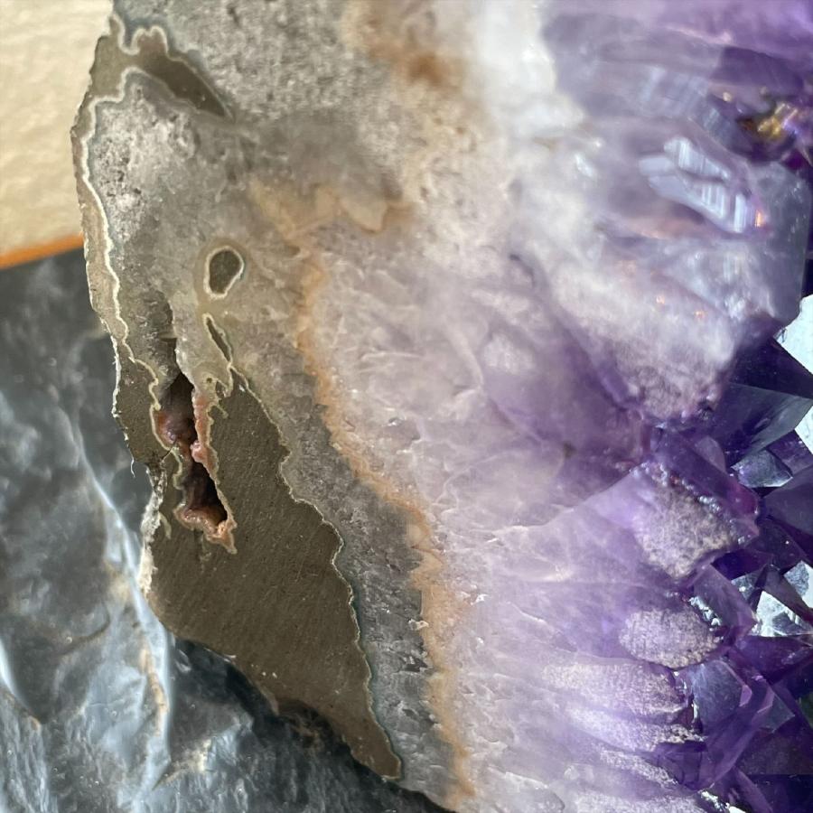 幸運を招く 鑑賞石に天然アメジストクラスター パワーストーン原石