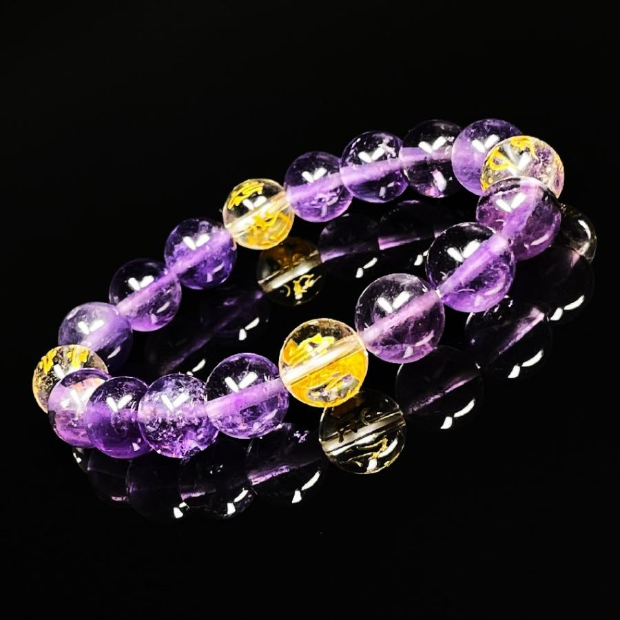 紫水晶はすごい!! 10mm 十二支梵字一体彫本水晶 アメジスト