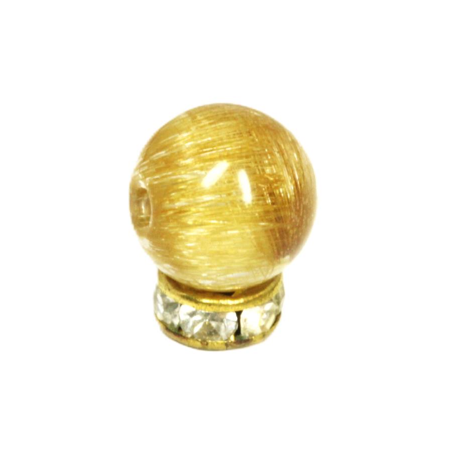 ゴールドキャッツアイルチル 幸運を呼ぶ猫の目石 7ミリ 一点物 粒売り  