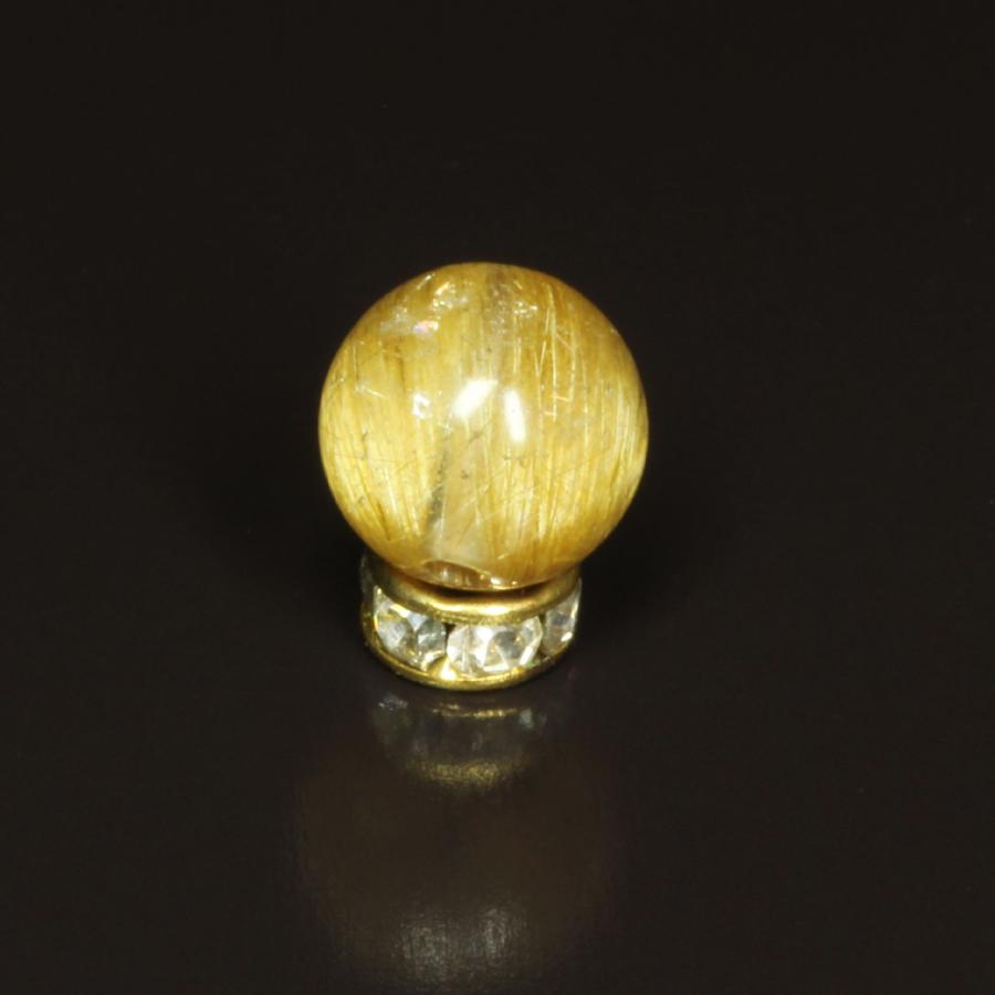 みち（ゴールドキャッツアイルチル　⑨径１６.５ｃｍ（６．５〜７mm珠） 天然石 キャッツアイルチル 黄金色が美しい 7ミリ 一点物 粒売り